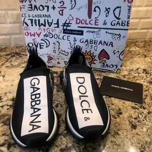 Dolce & Gabbana 37.5 Black Sorrento Sneakers Worn 2x Authentic